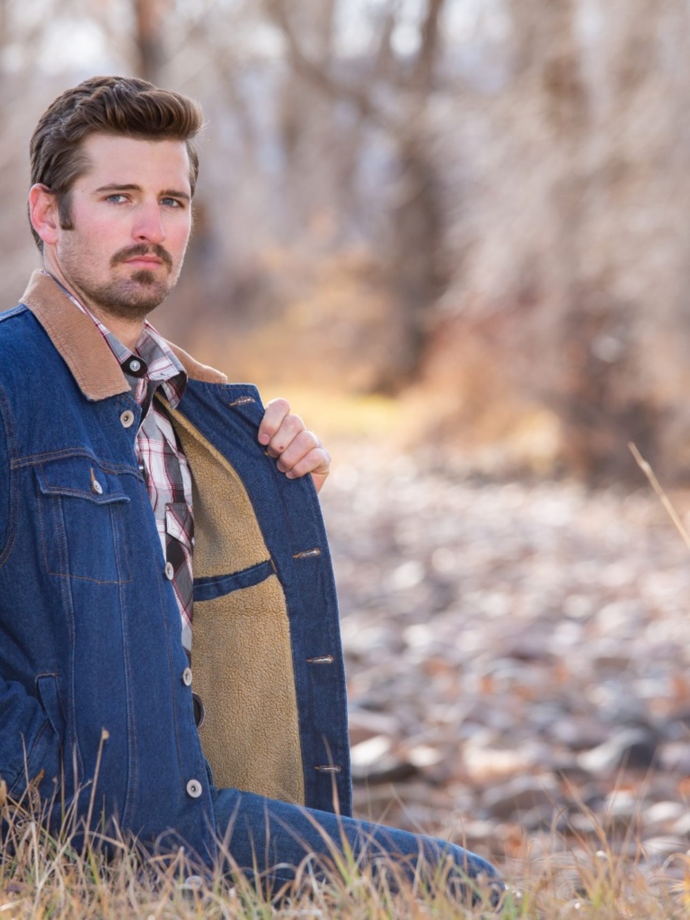 WYOMING TRADERS MENS FLEECE LINED DENIM JACKET